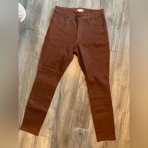 Good American leather look/brushed/coated jean.